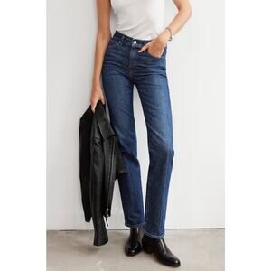 AYR The Legend 32S Skyscraper High Rise Straight Leg Jeans Dark Wash